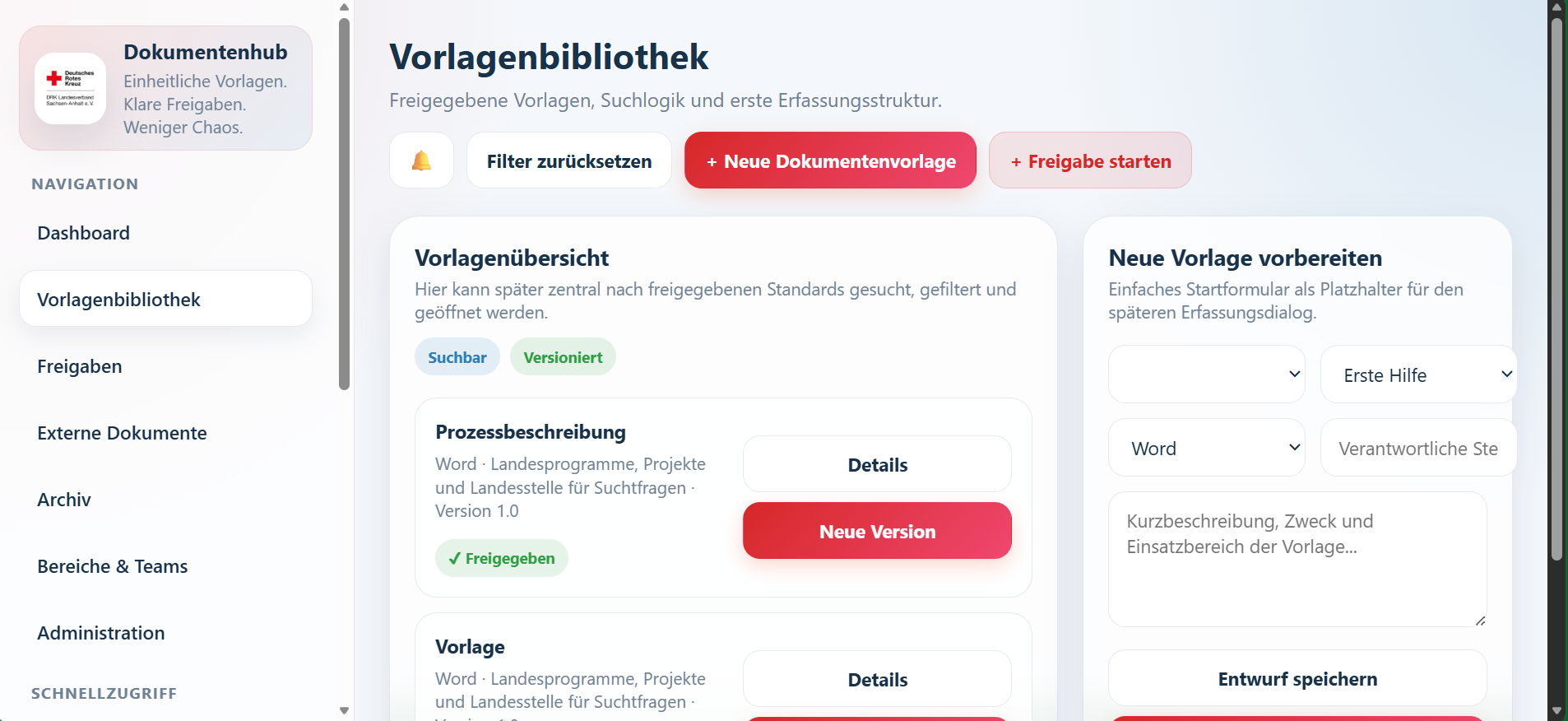 DRKHub Dokumentenübersicht